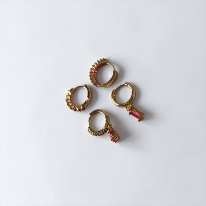Pink Crystal Mix & Match Earring Set
