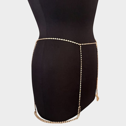 Crystal Gold Thigh Leg Body Chain