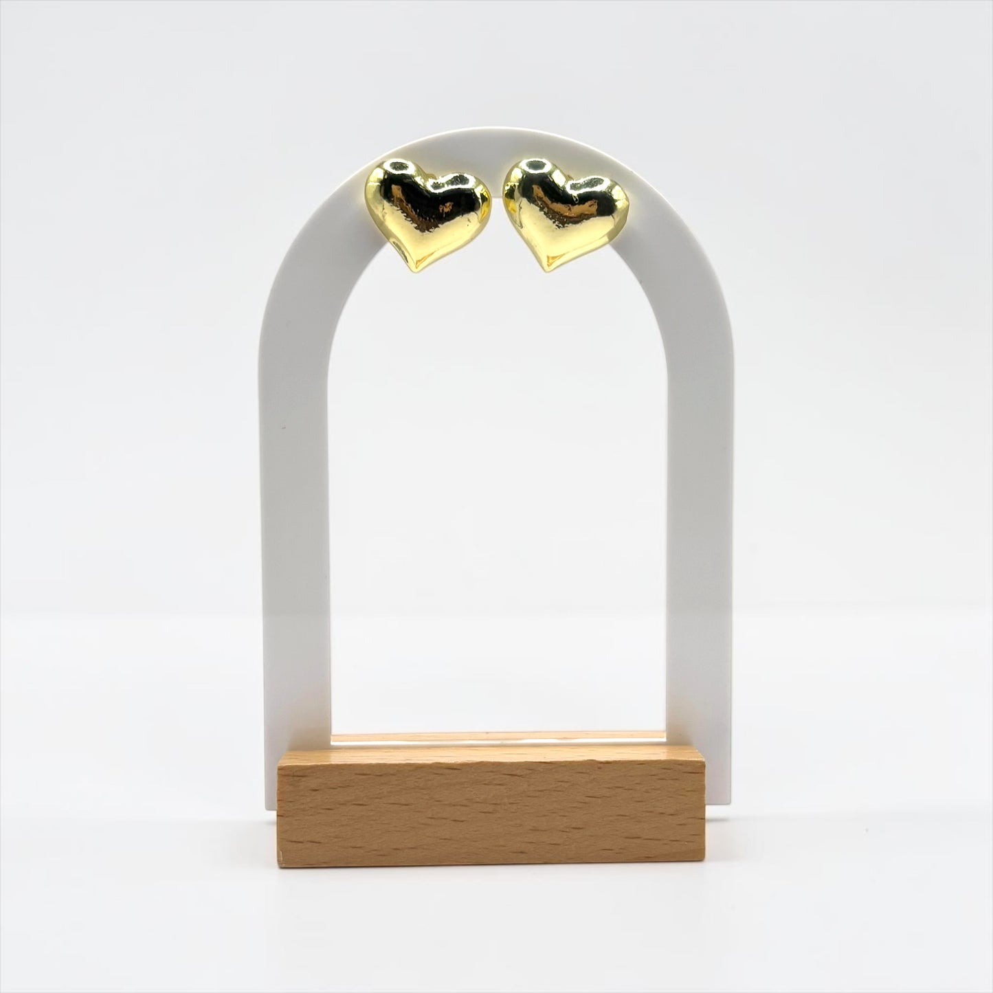 Small Heart Gold Stud Earrings