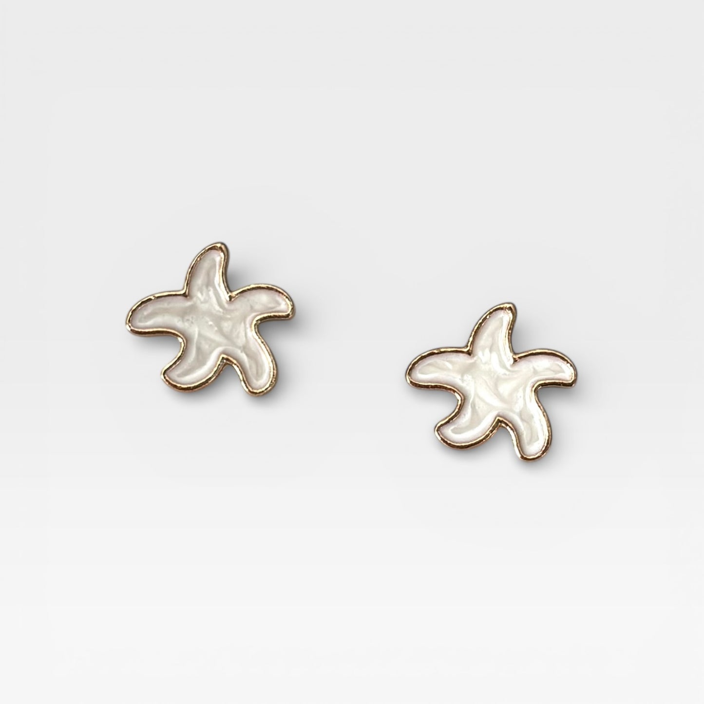 Small White Starfish Stud Earring