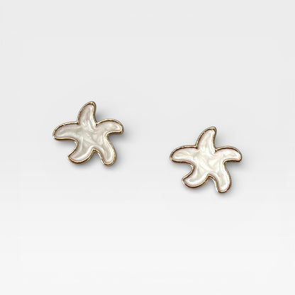 Small White Starfish Stud Earring