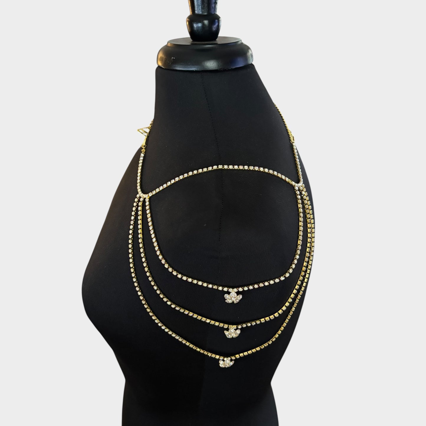 Layered Flower Shoulder Gold Chain