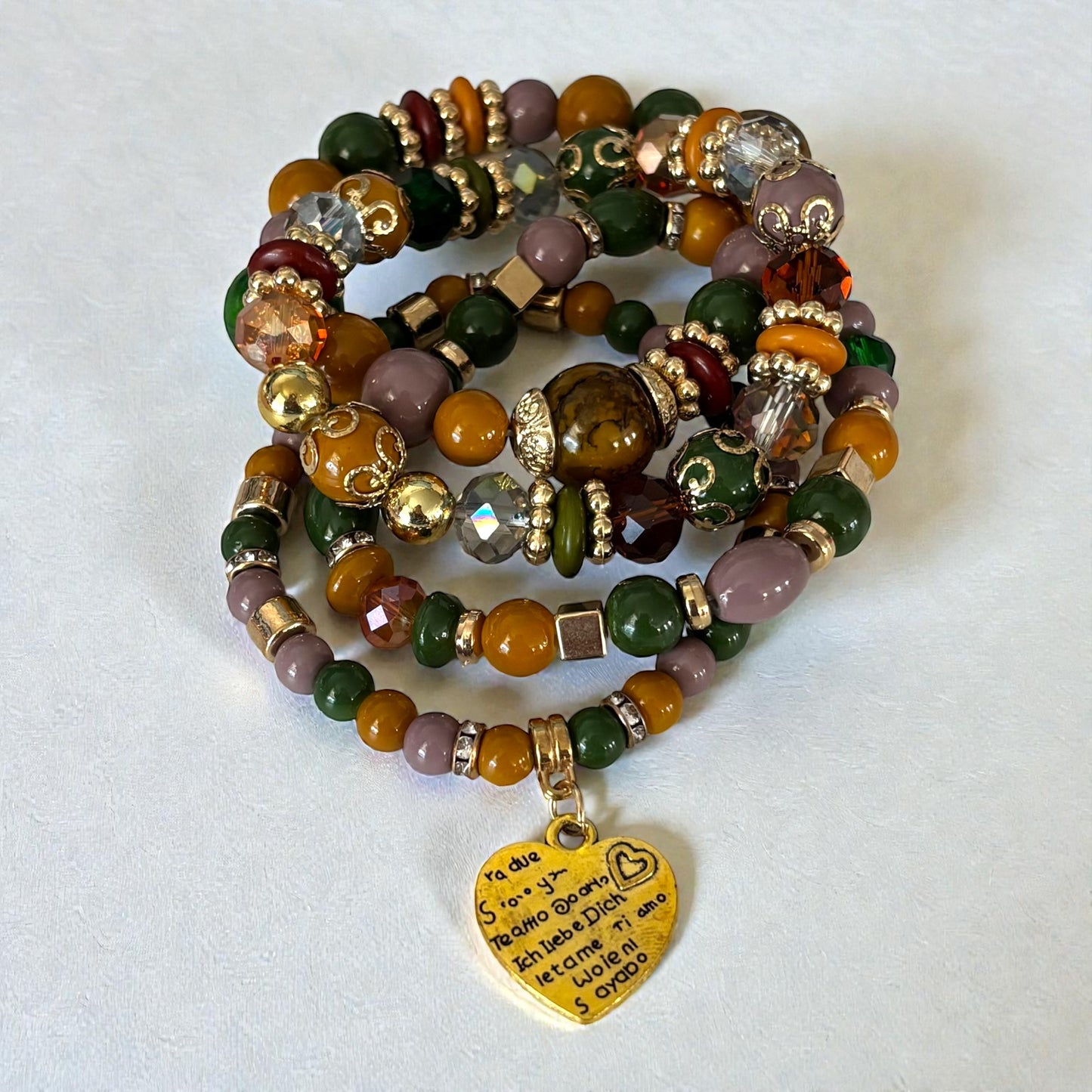 Crystal Beads 4 Piece Bracelet Set