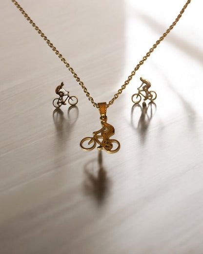 Classic Style Sports Bicycle Jewelry Set