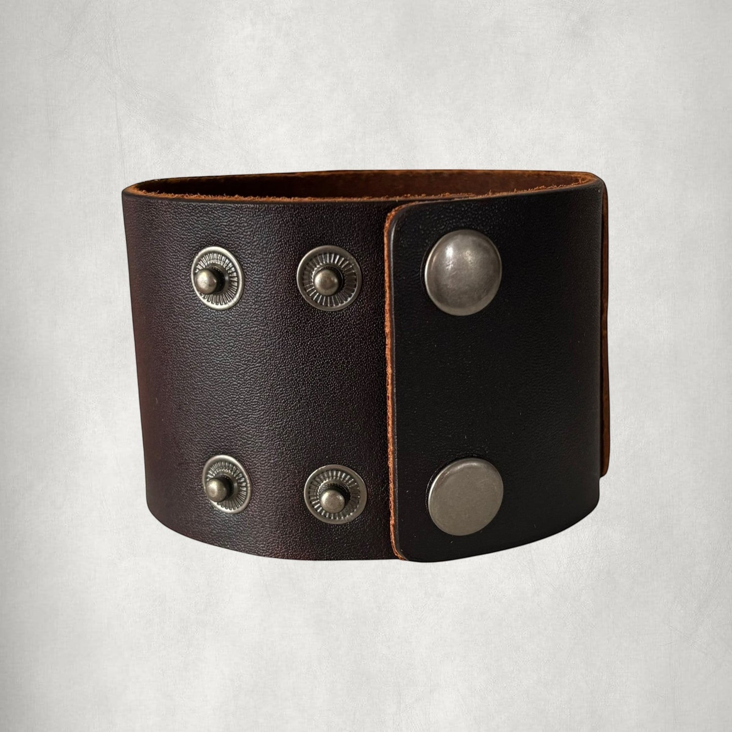Dark Brown Vintage Skull Leather Men Bracelet