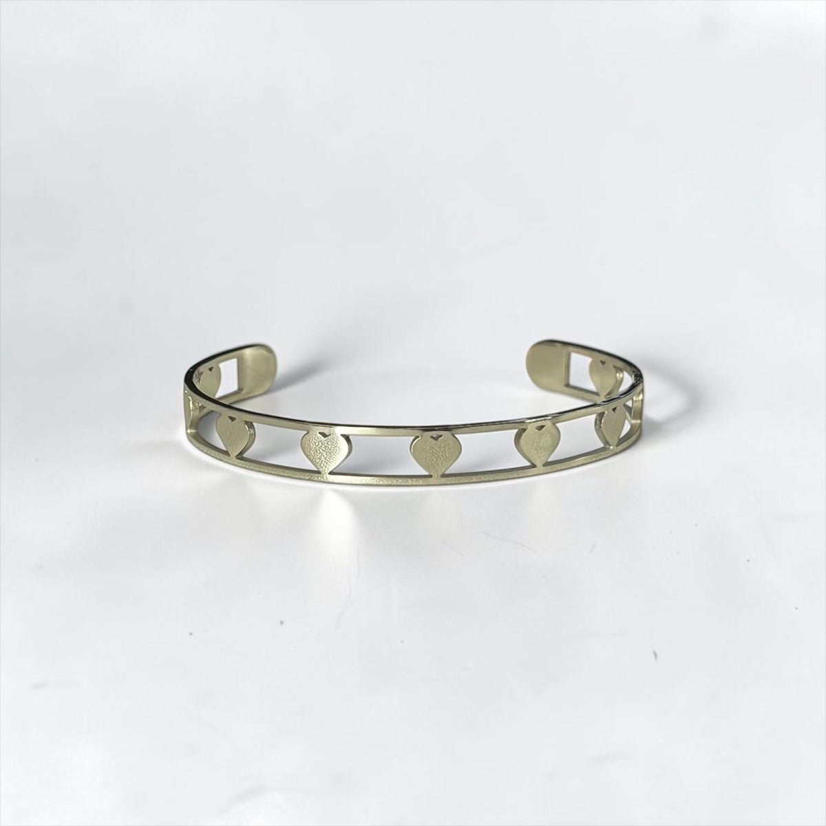 Silver Heart Cuff Bracelet & Adjustable Ring Set