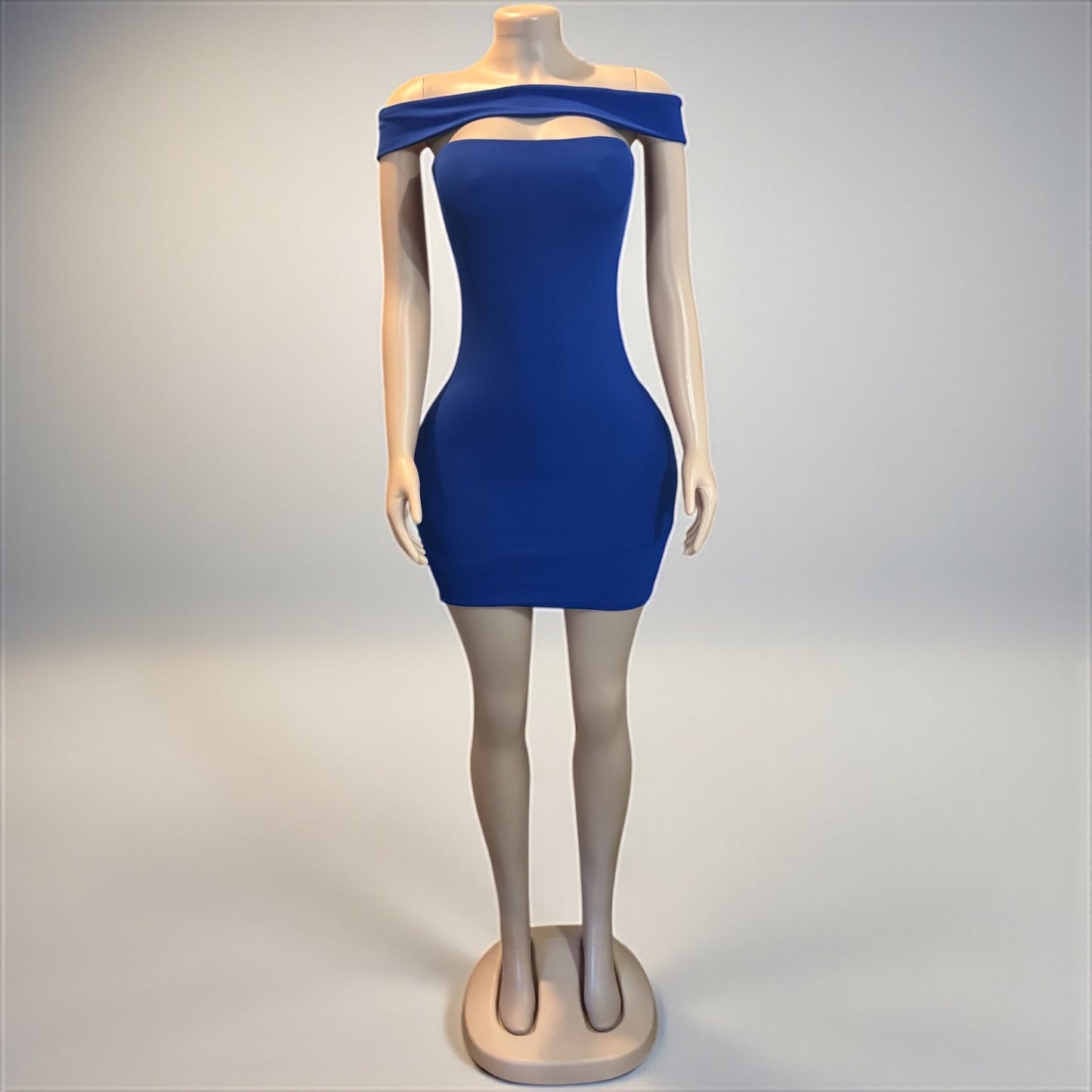 Off shoulder Women Royal Blue Dress