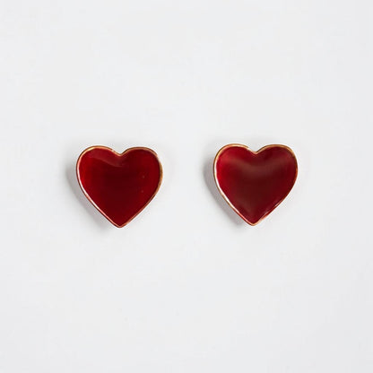 Wine Red Small Stud Earring
