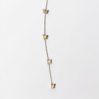 Butterfly Gold Choker W/ Back Chain Tassel
