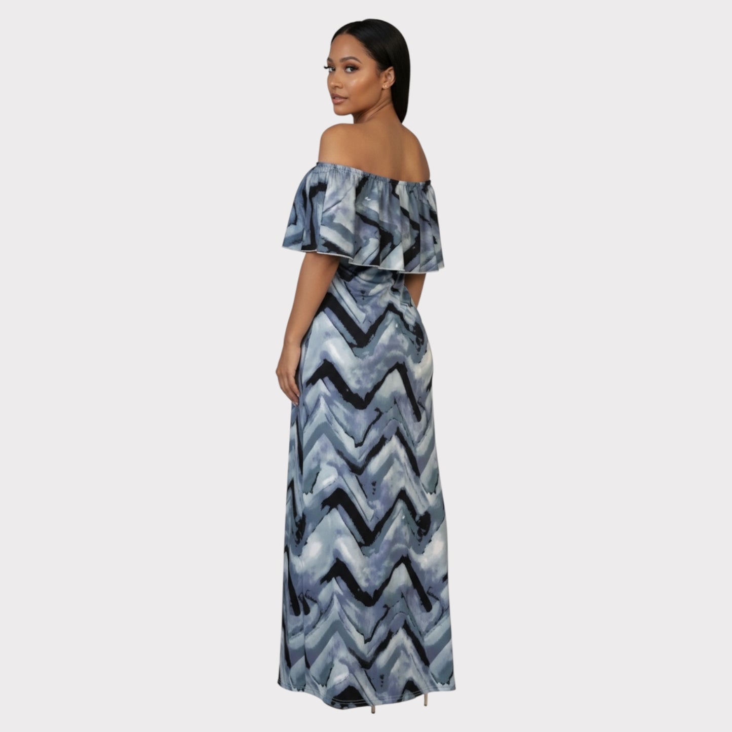 Vestido largo azul marino maxi para mujer