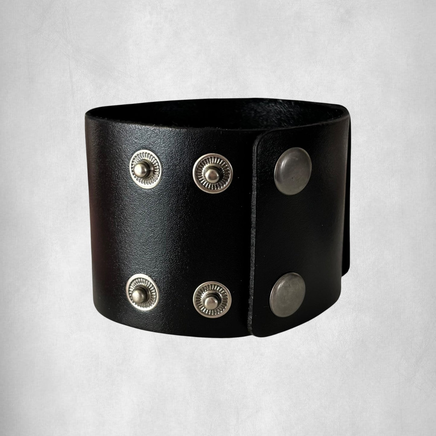 Black Vintage Skull Leather Men Bracelet