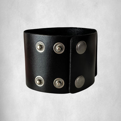 Black Vintage Skull Leather Men Bracelet
