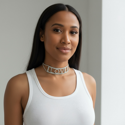 Full Rhinestone Choker Necklace