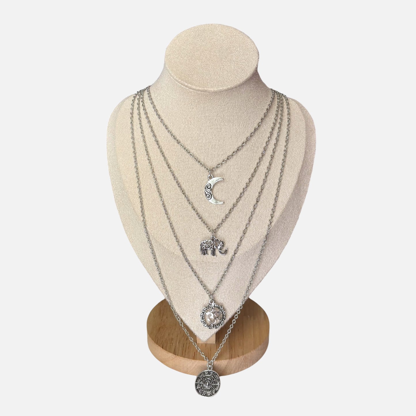 Mystic Charm Layered Silver Necklace