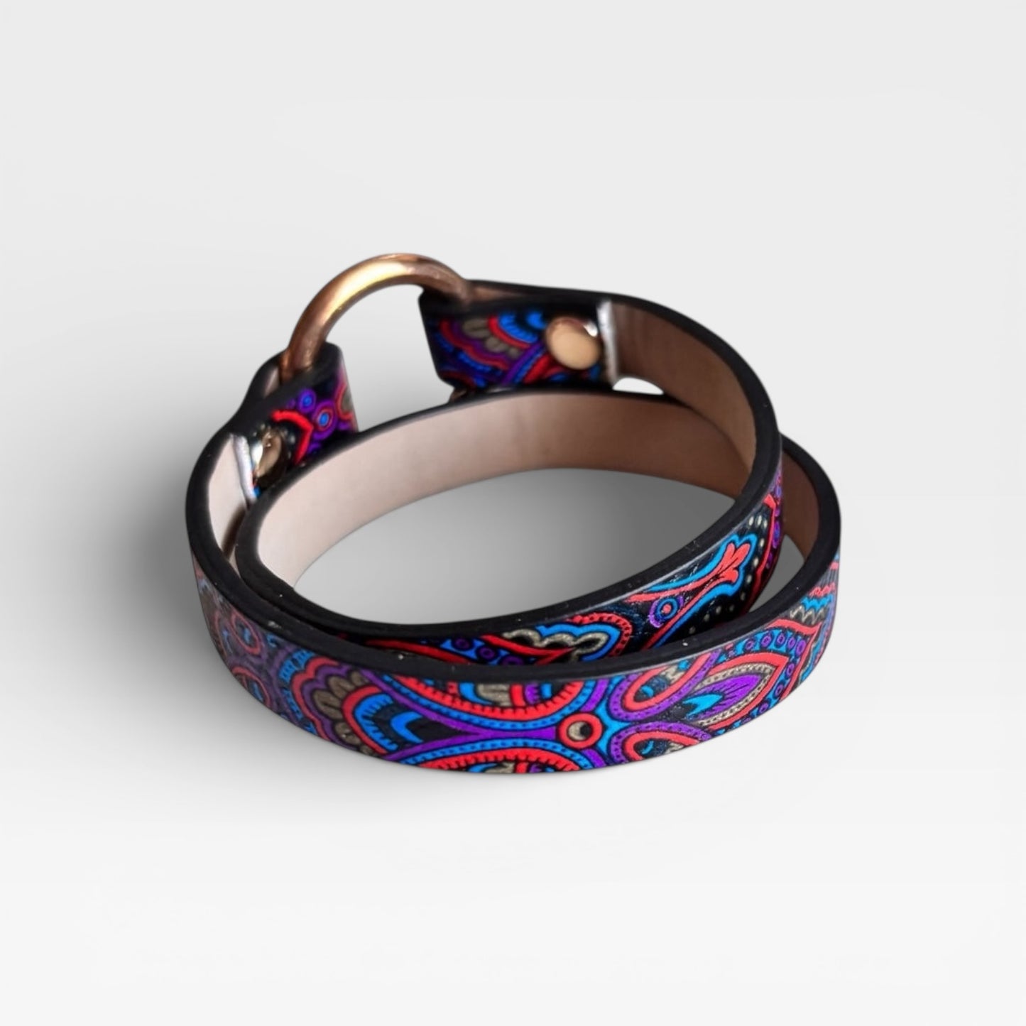 Pulsera de cuero multicolor para mujer