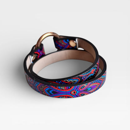 Pulsera de cuero multicolor para mujer