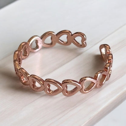Heart Shape Adjustable Open Ring