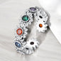 Floral Adjustable Colorful Ring