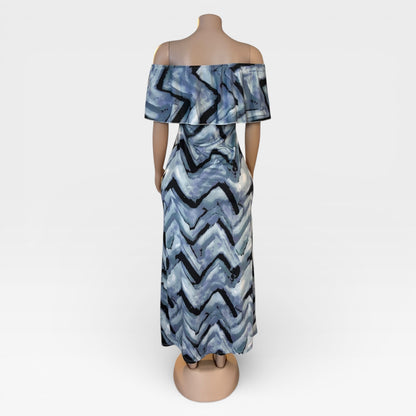 Vestido largo azul marino maxi para mujer