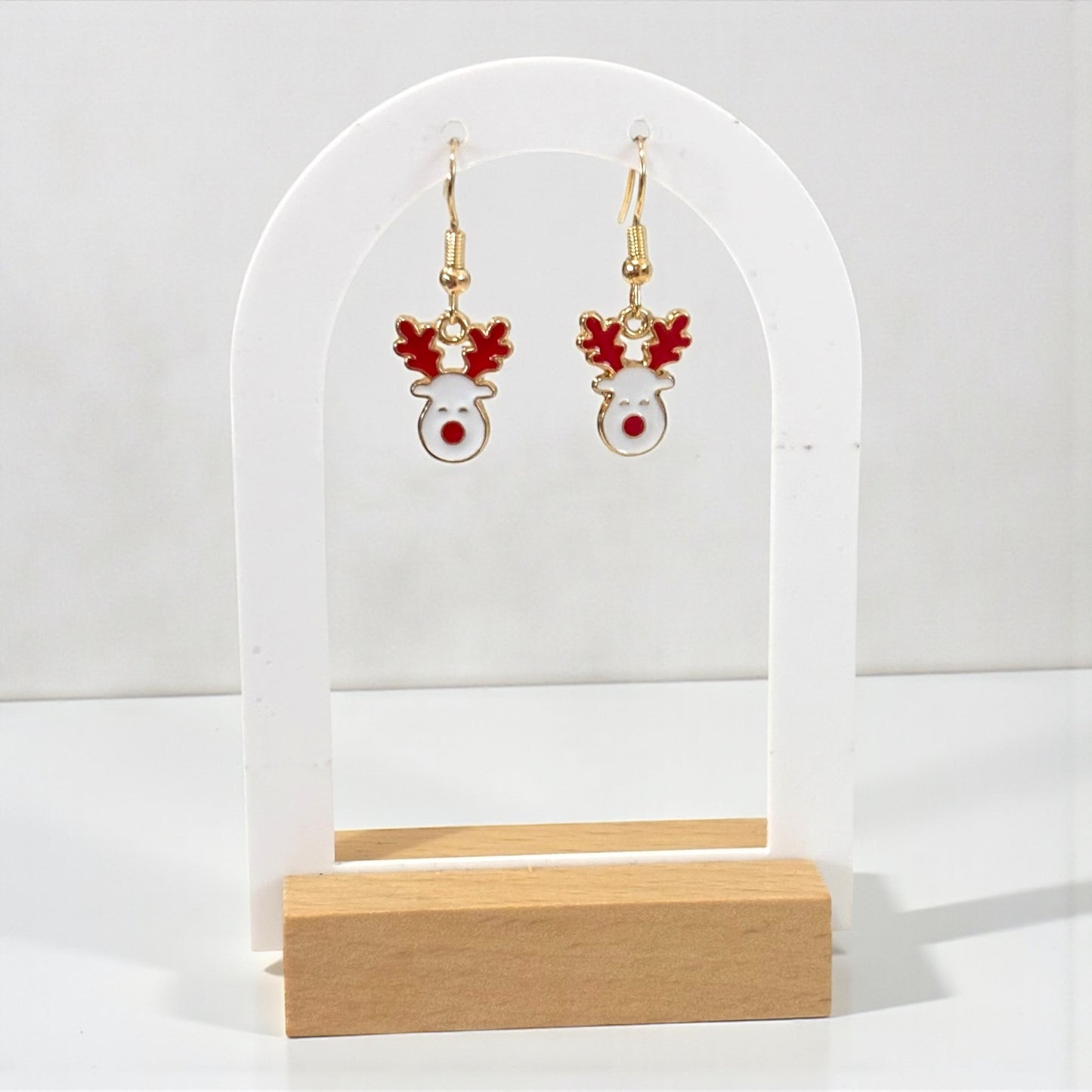 Red White Small Elk Earring