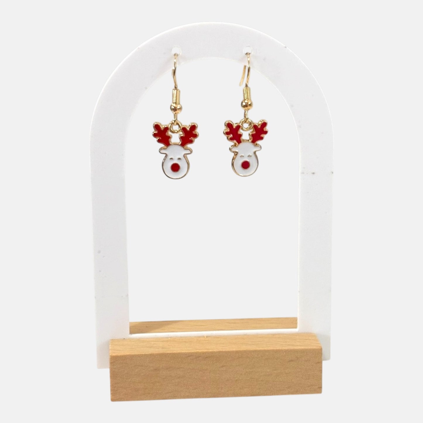 Red White Small Elk Earring