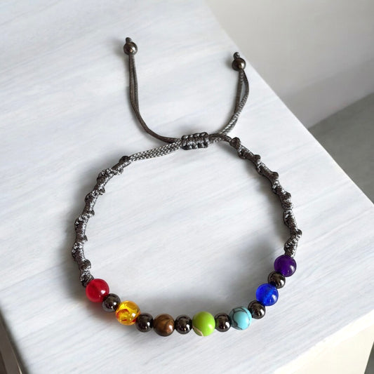Chakra Beaded Handmade Multicolors Rope Braided Bracelet