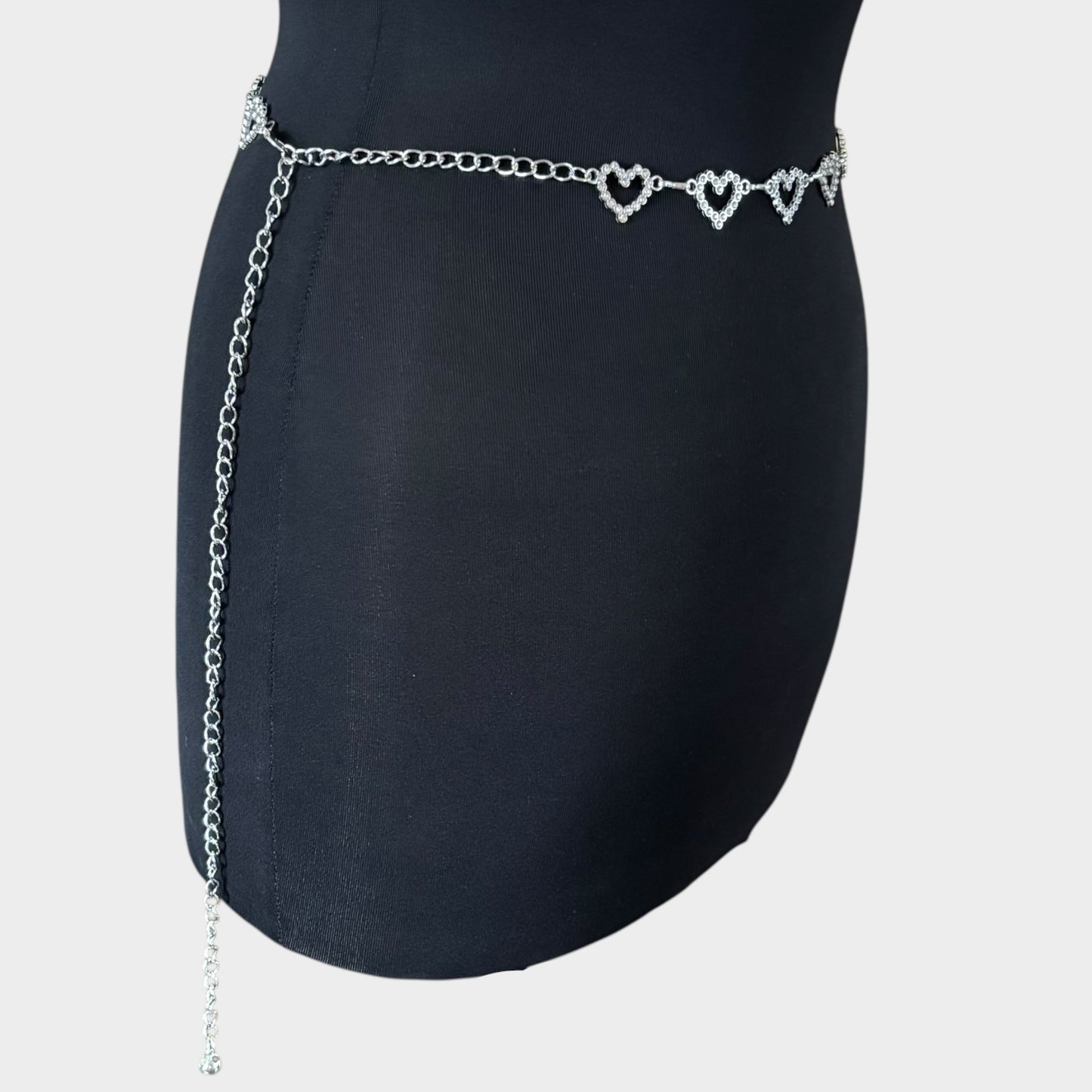 Silver Heart Link Waist Chain