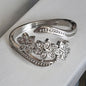 Adjustable 925 Sterling Silver Flower Ring