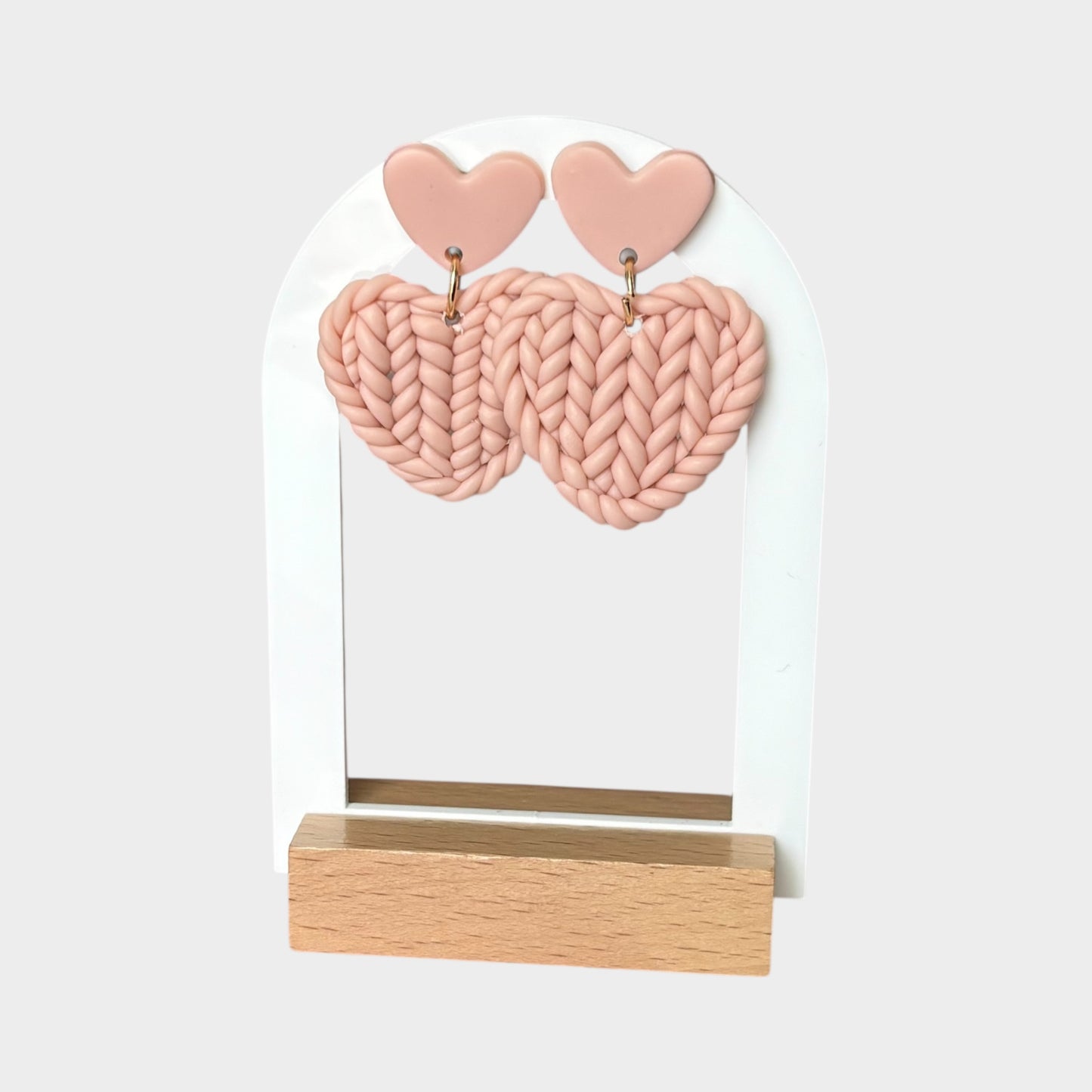 Pendientes colgantes de corazón trenzado hechos a mano
