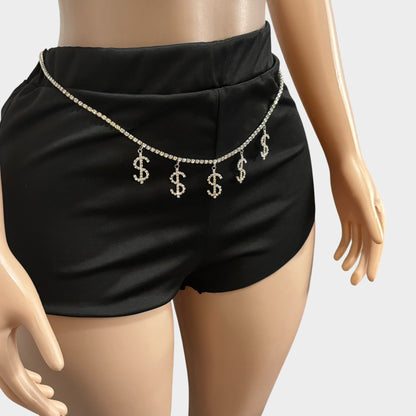 Money Sign Silver Belly Chain