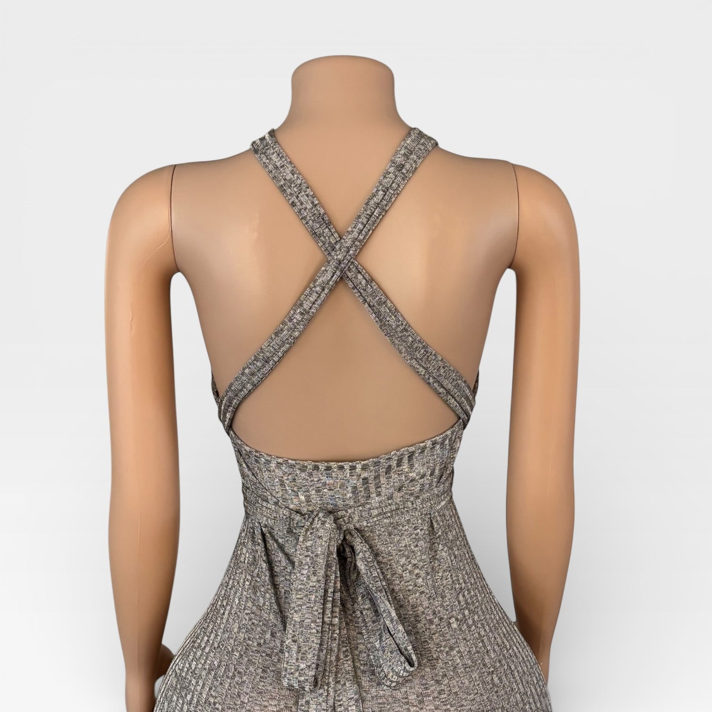 Vestido largo maxi de mujer color gris liso