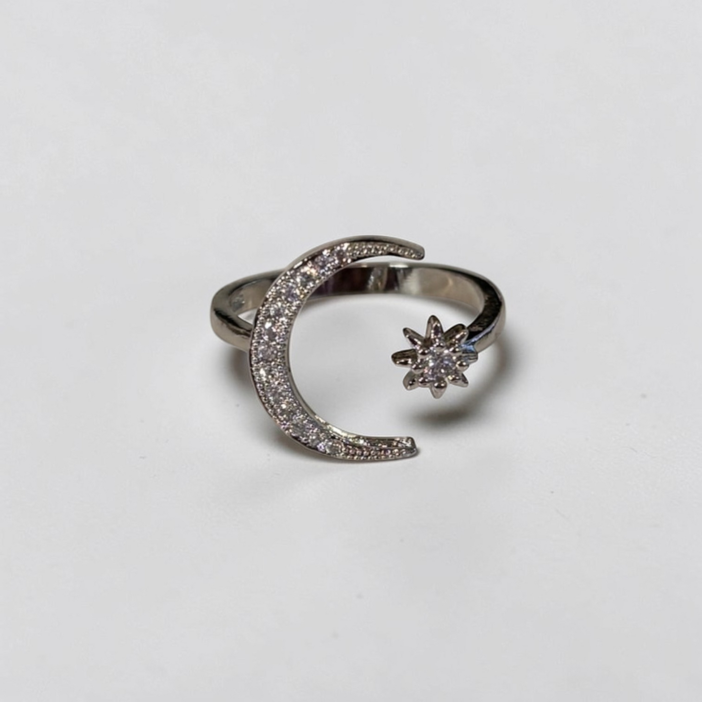 Moon Star Silver Adjustable Ring