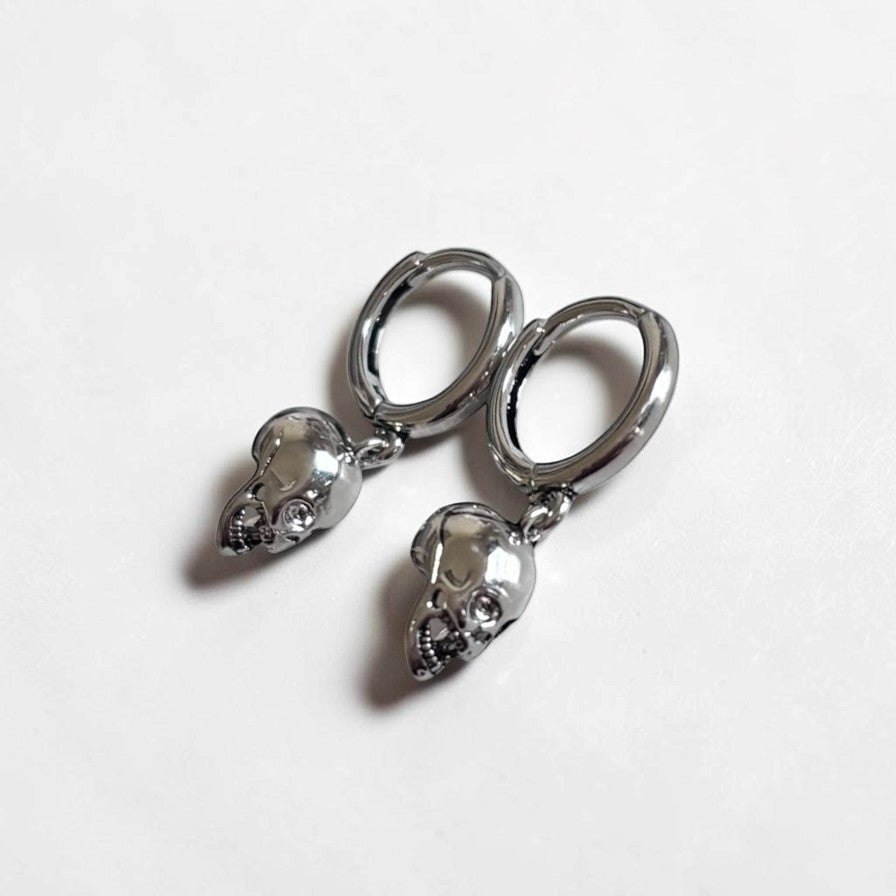 Small Skull Hoop Earring