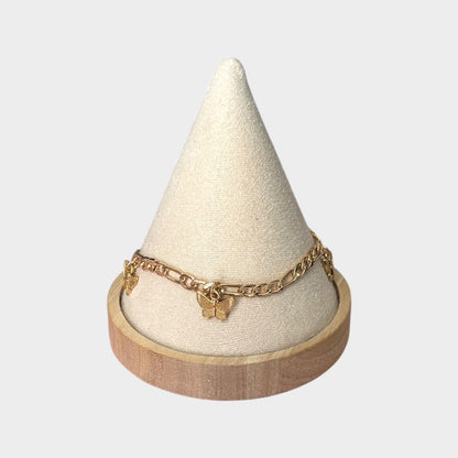Triple Butterfly Gold Anklet