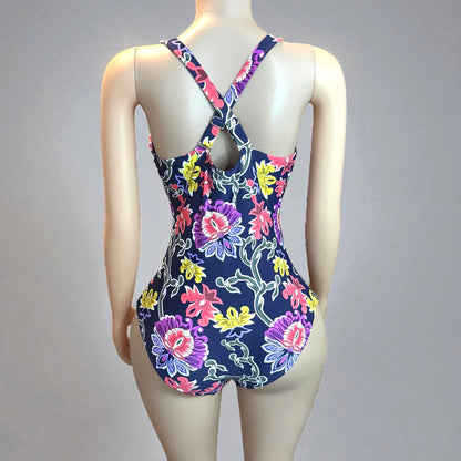 Floral Print One Piece Swimsuit