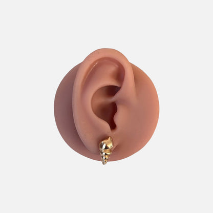 Mini Gold Conch Shell Stud Earrings