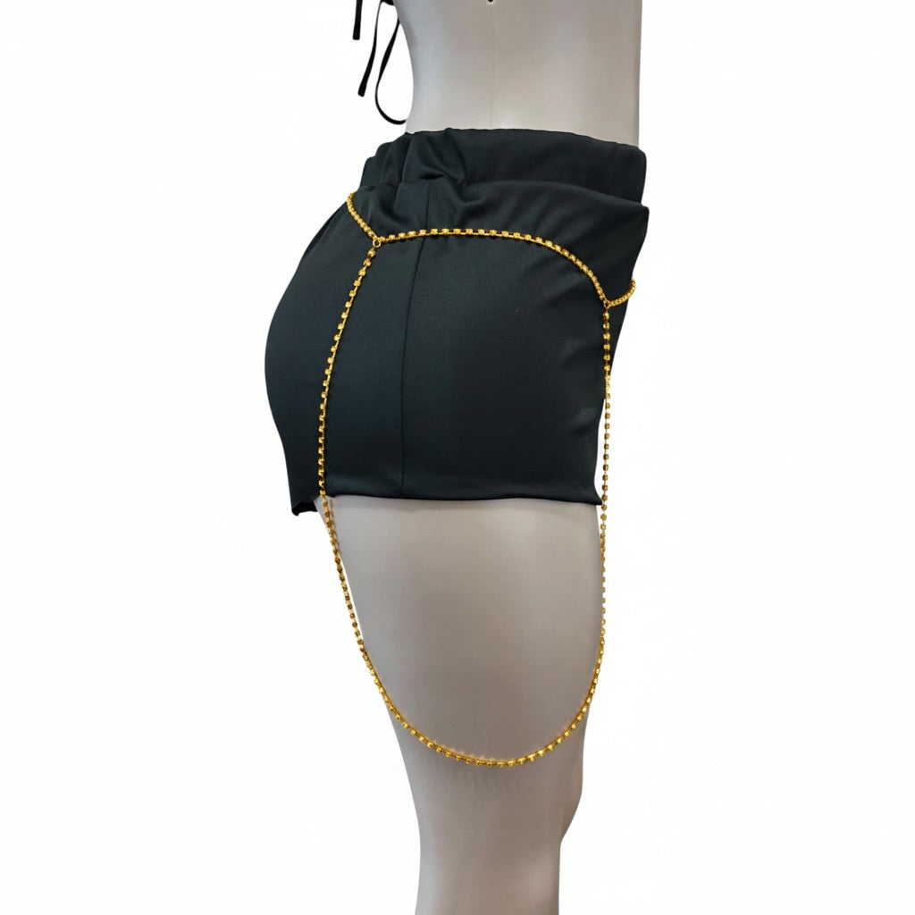 Crystal Gold Thigh Leg Body Chain