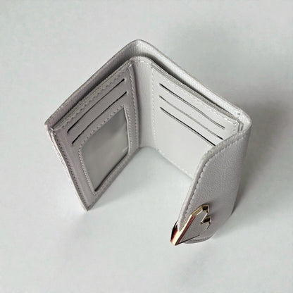 Monedero pequeño con forma de corazón para mujer, color rosa