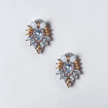 Pendientes elegantes de diamantes de imitación para mujer
