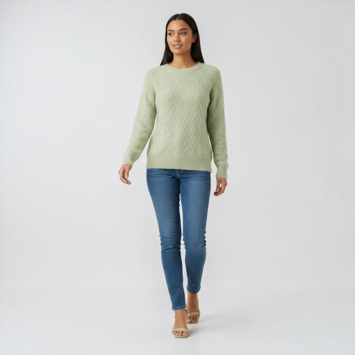 Light Green Cable Knit Sweater