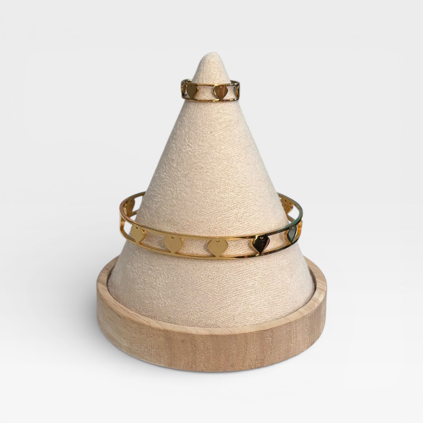 Ring & Cuff Gold Heart Set