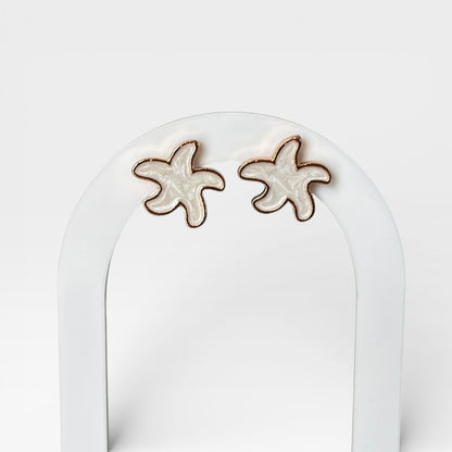 Small White Starfish Stud Earring