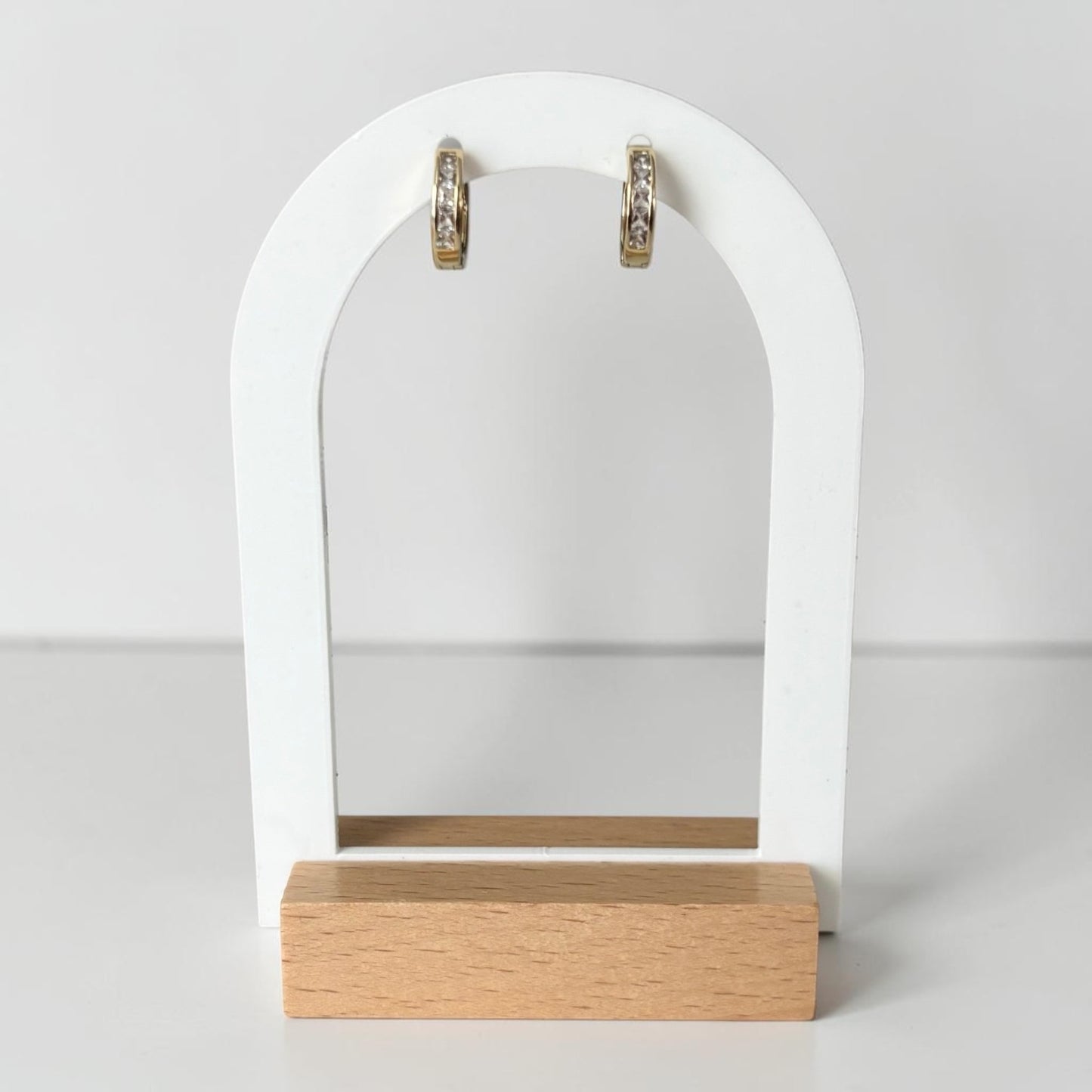 Small Gold Zircon Hoop Earrings