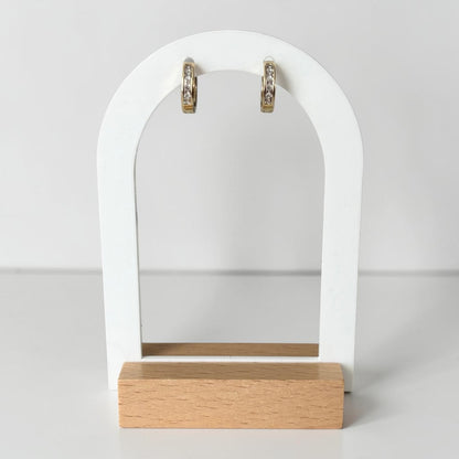 Small Gold Zircon Hoop Earrings