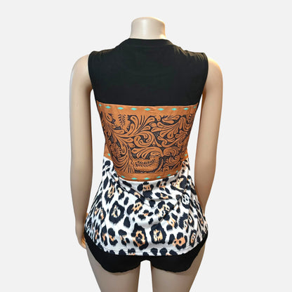 Leopard Multi Color-Block T-shirt