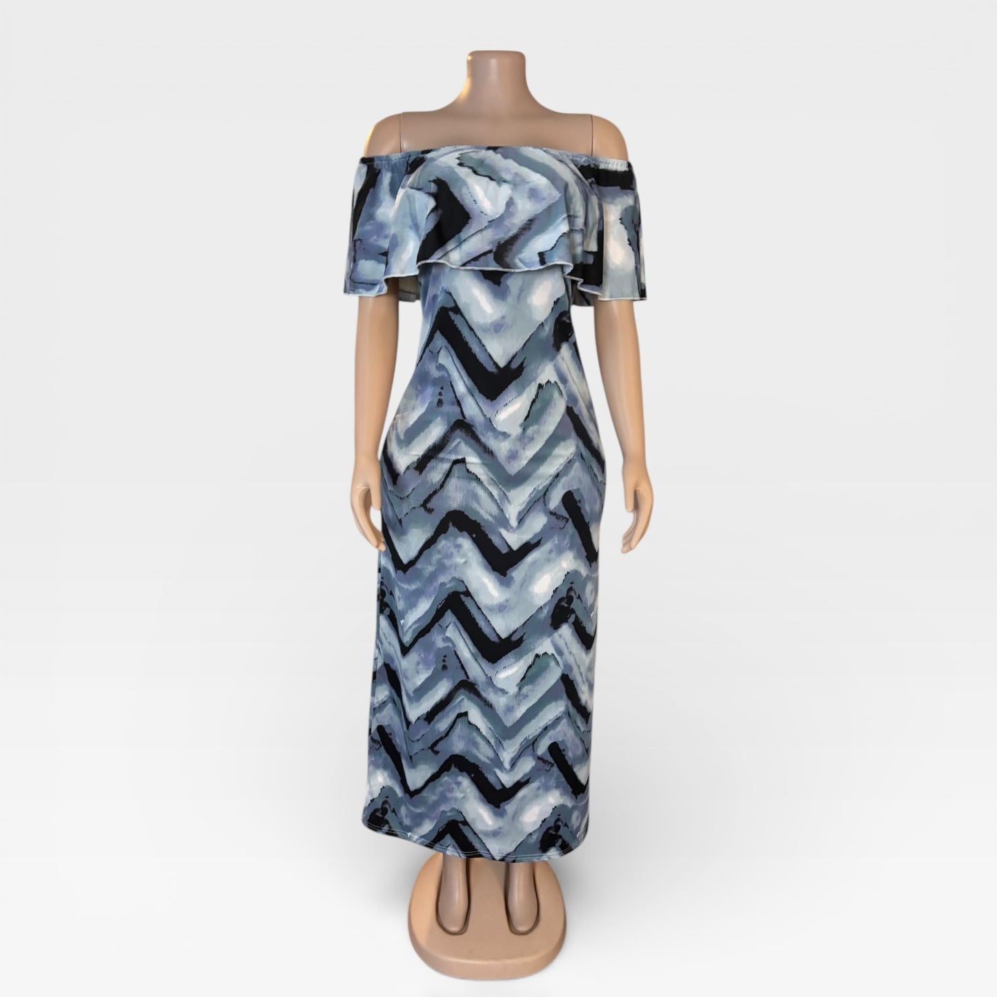 Vestido largo azul marino maxi para mujer