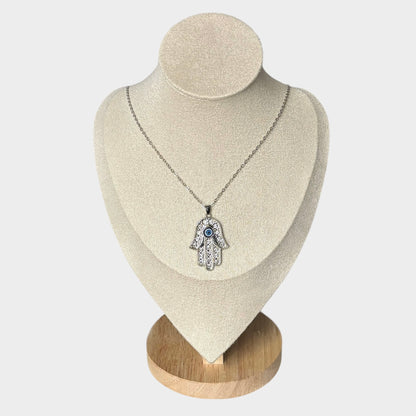Palm Protection Silver Necklace