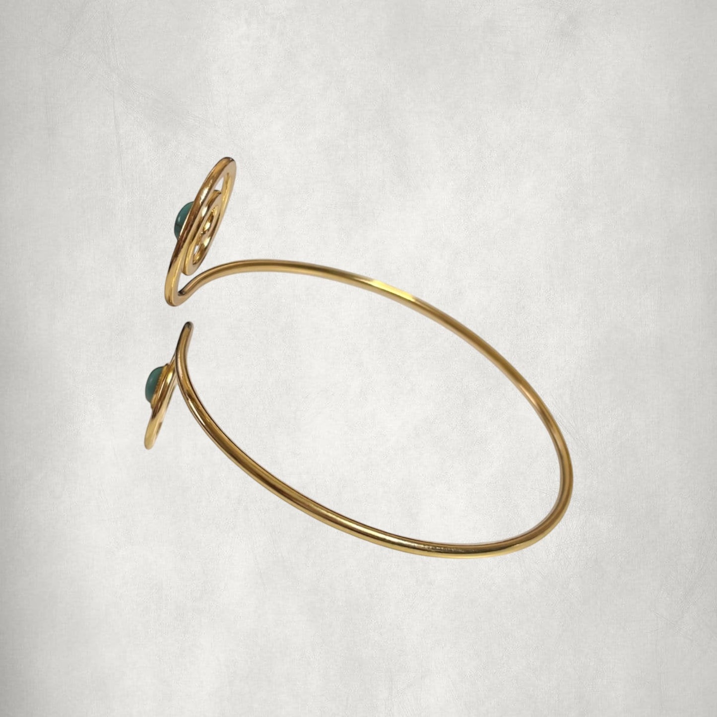 Gold & Turquoise Spiral Armband