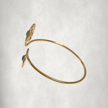 Gold & Turquoise Spiral Armband