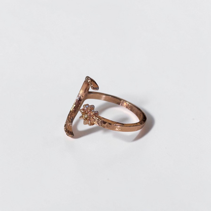 Moon Star Rose Gold Adjustable Ring